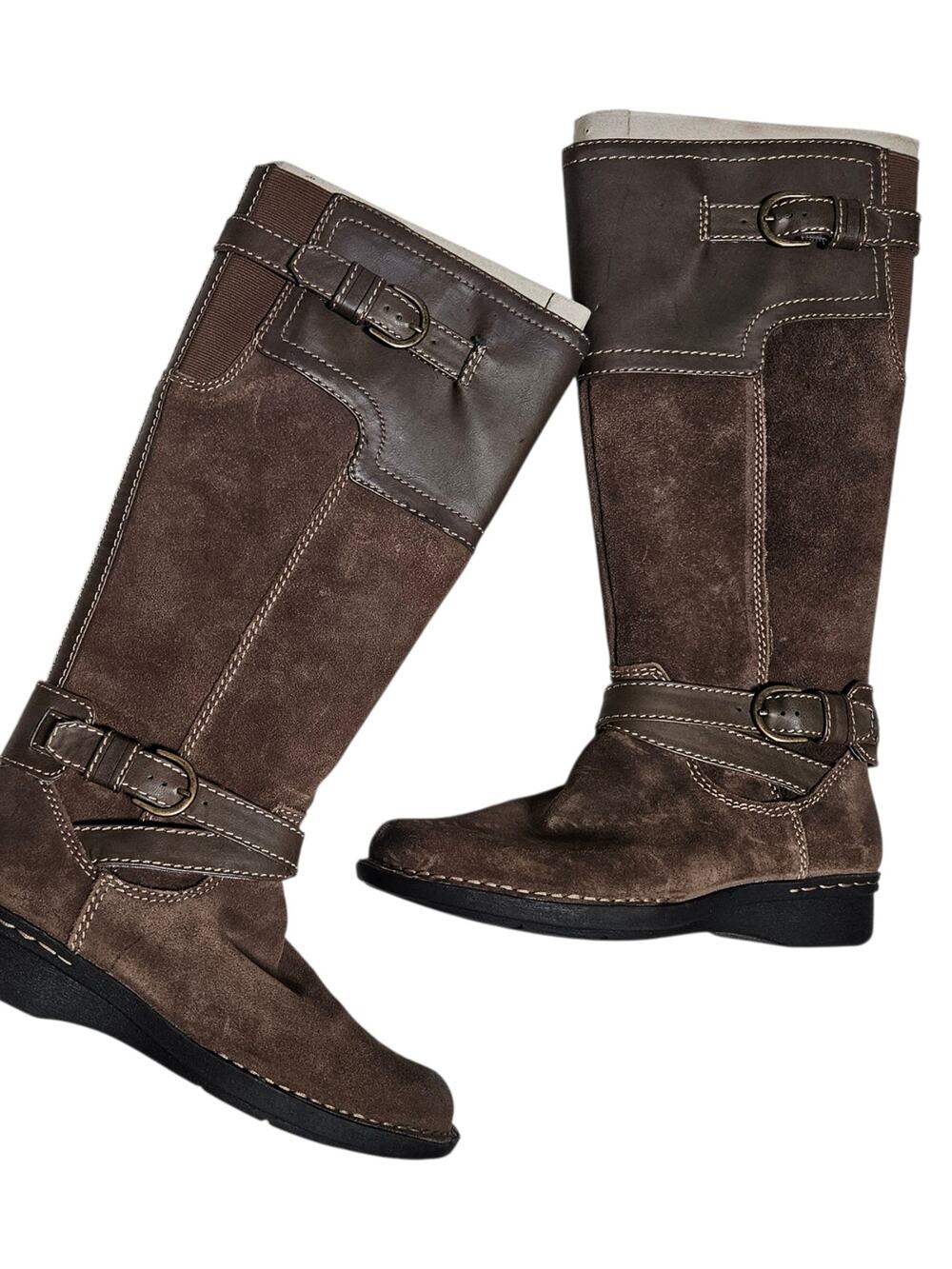 Clarks Woman's Tall Brown Suede Boots Size 7